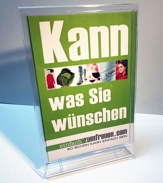 werbung für tischaufsteller